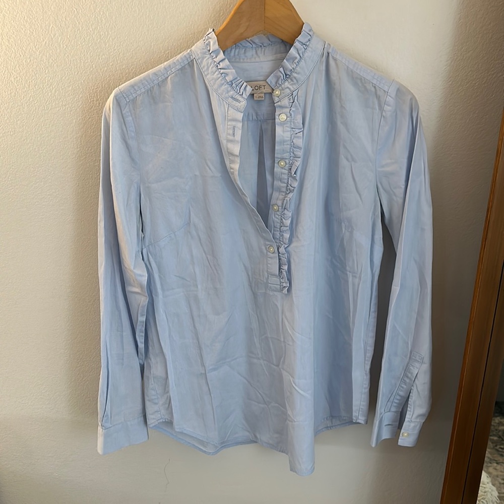 Light Blue Ruffle Dress shirt